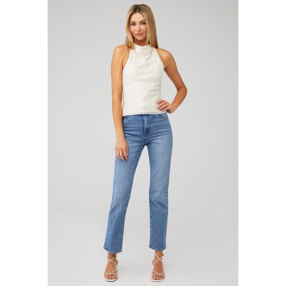 Amanda Uprichard | Kimball Cream Cowl Neck Sequin Top | L - Picture 6 of 15